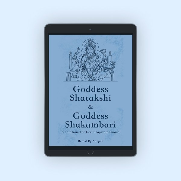 Goddess Shatakshi and Goddess Shakambari Hindu mythology ebook cover – Anujas